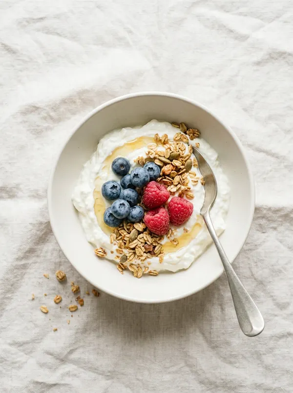 Greek yogurt with berries and granola